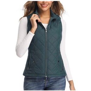 NEW Art3D Womens Vests Padded Lightweight Green Vest For Women